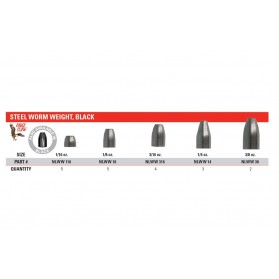 Plomada para lombriz Eagle Claw NLWW Steel Worm Weight