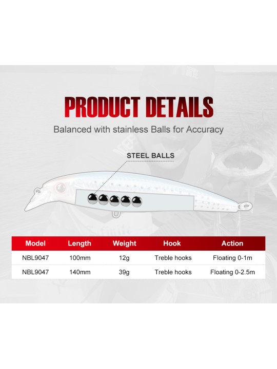Noeby NBL9047 Casting & Trolling Minnow Noeby NBL9047 Casting & Trolling Minnow
