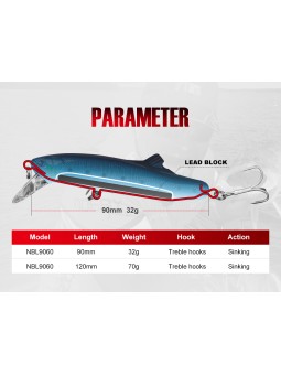Noeby NBL9060 Slash Fin High Speed Heavy Minnow