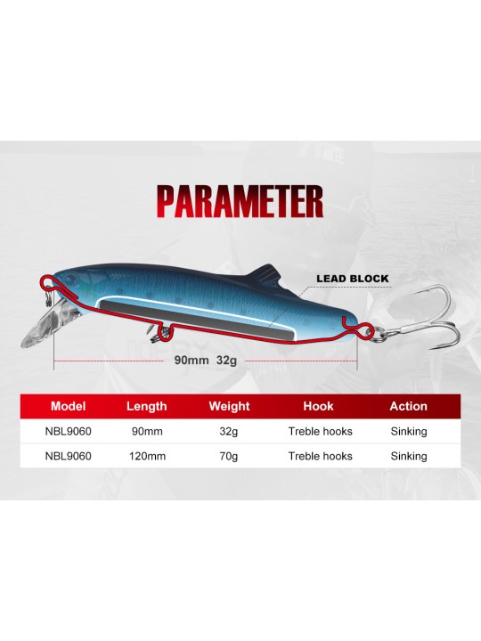 Noeby NBL9060 Slash Fin High Speed Heavy Minnow