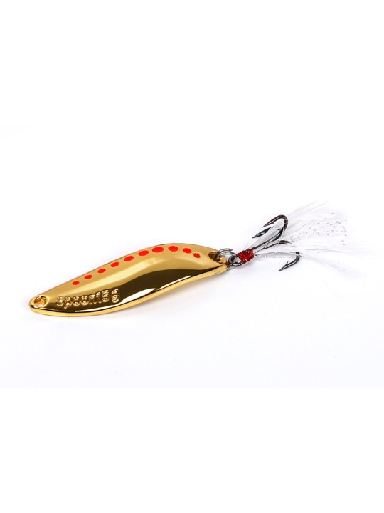 Noeby Cuchara Metal Spoon Spinner Con Plumas