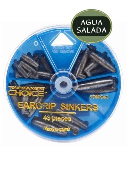 Surtido de Plomada de presión Eagle Claw Pinch-on Sinker WPODP-43 - PAQx43