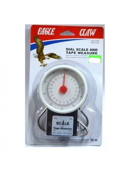 Balanza Eagle Claw 50lb Pesa Pesca con cuadrante y cinta métrica