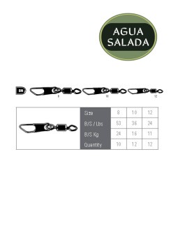 Girador con Gancho Mustad 77560 Rolling Swivel Diamond Eye & Safety Snap