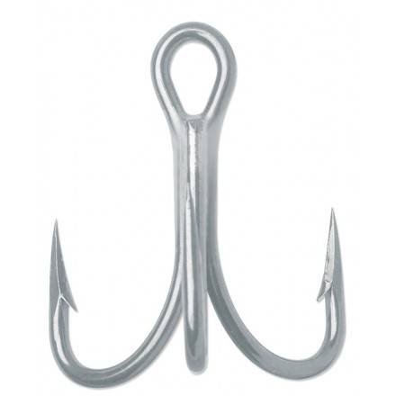 50-Pack VMC #6 O'Shaugnessy 4x-Strong Treble Hooks - Model 9626 Perma Steel - Perfect For Bass & Carp Fishing